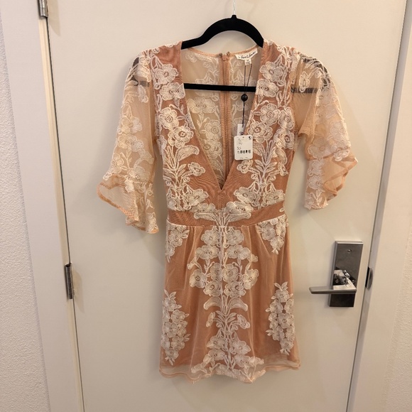 For Love and Lemons Nude and White Lace Dress - Picture 1 of 3